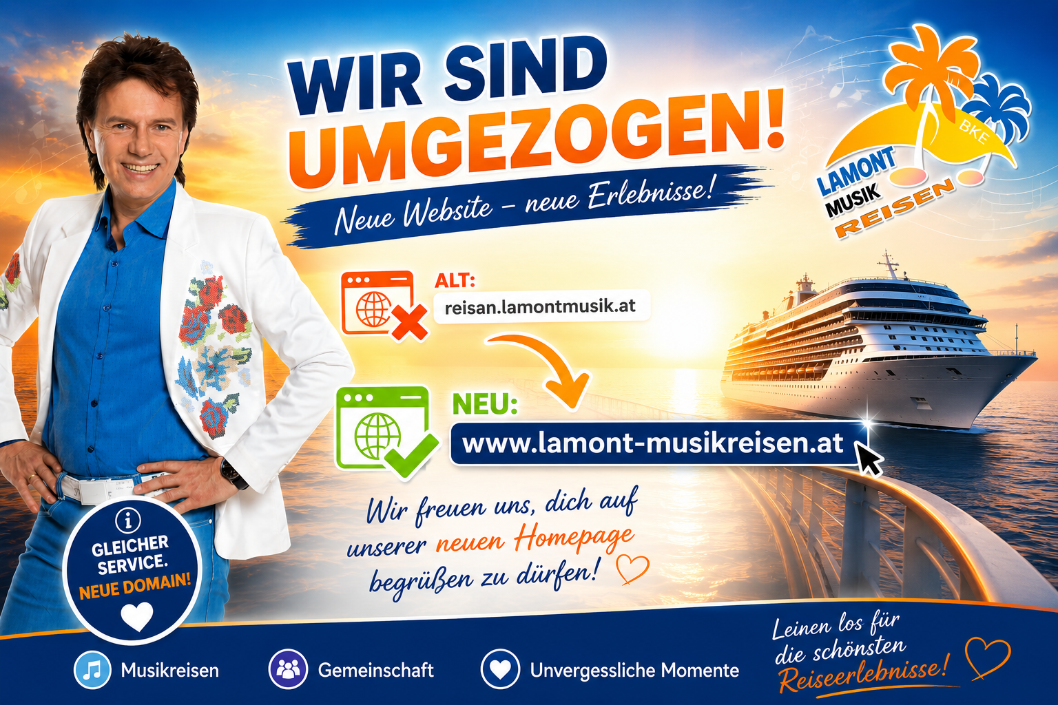 LAMONT Musikreisen ist umgezogen auf www.lamont-musikreisen.at
